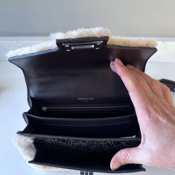 NWT | The Kooples | Leather Shearling-Trim Emily Cross-Body Bag - Picture 10 of 10